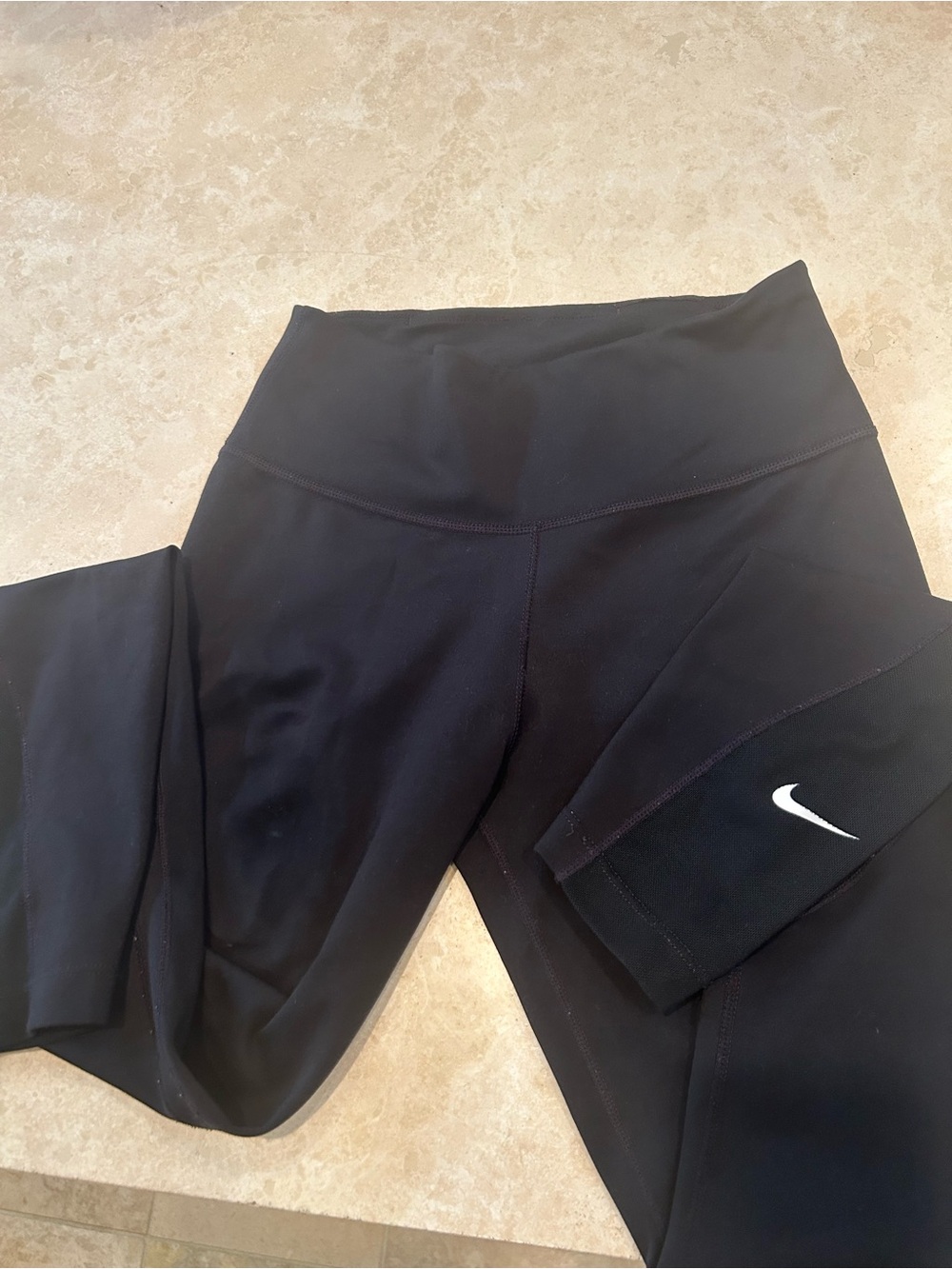 Nike Black Active Leggings with White Swoosh